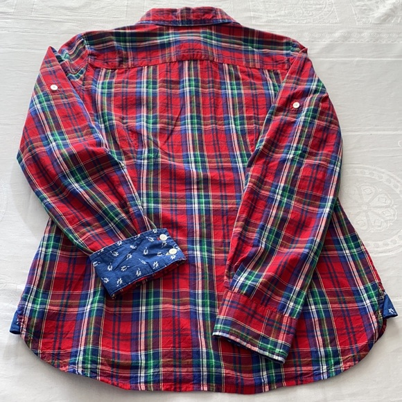 Tommy Hilfiger plaid Cotton button down blouse. Red/Blue/Green plaid. Size Small - Picture 8 of 8